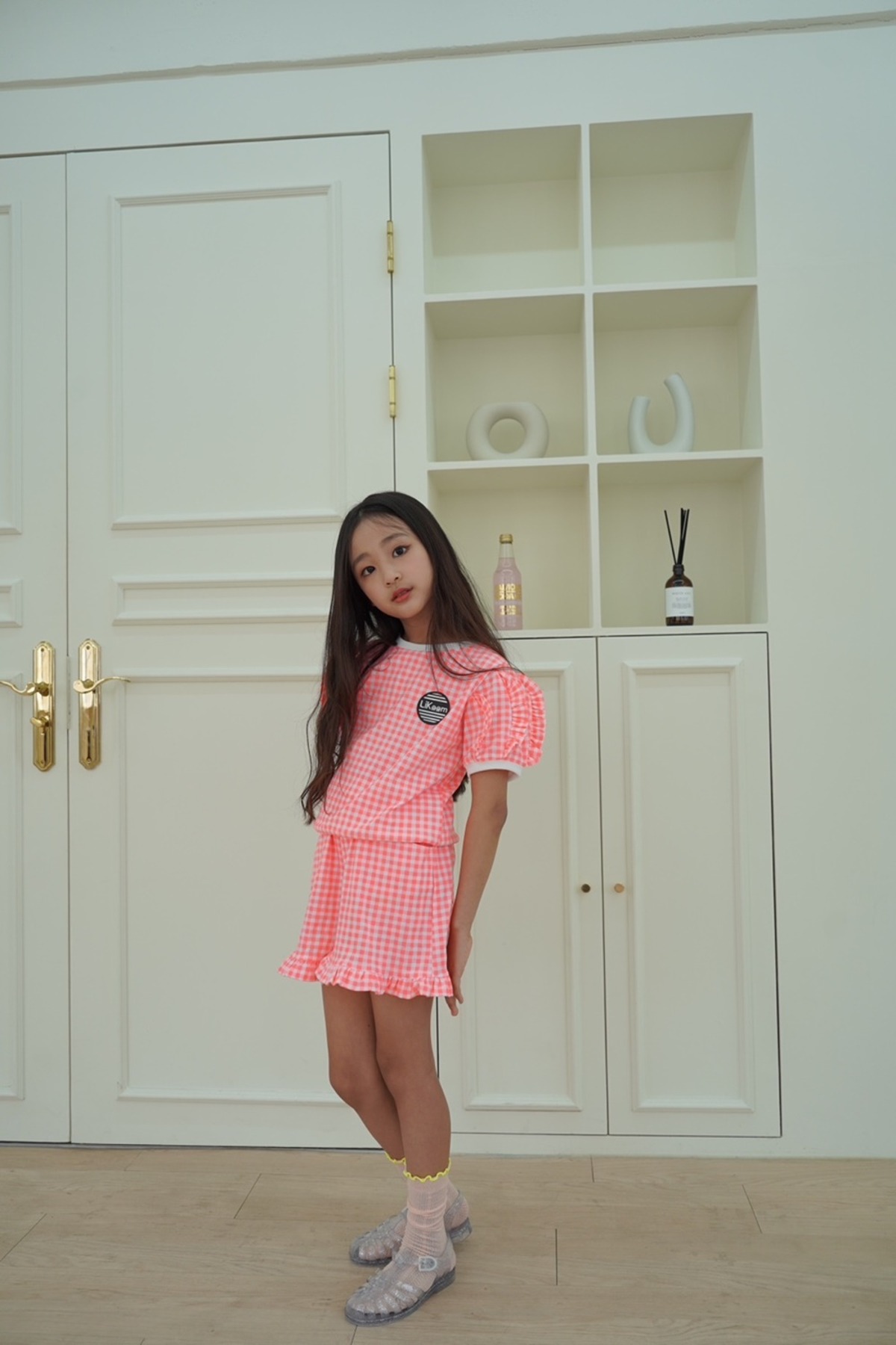 [YEAR-END SALE] Diamond Life gingham check frill set